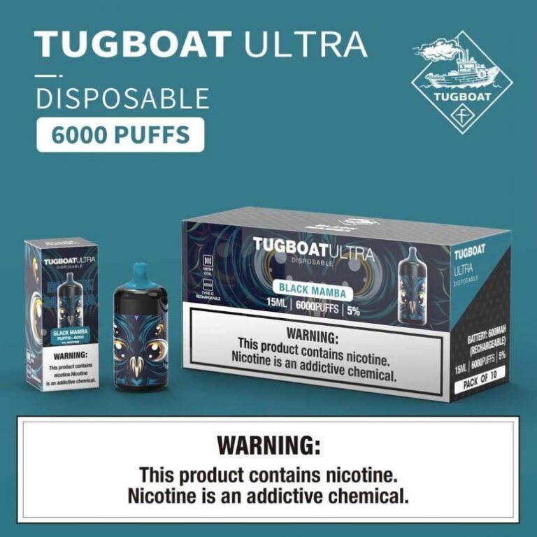 Buy Tugboat Ultra Disposable Vape Device - Black Mamba 6000 Puffs ...